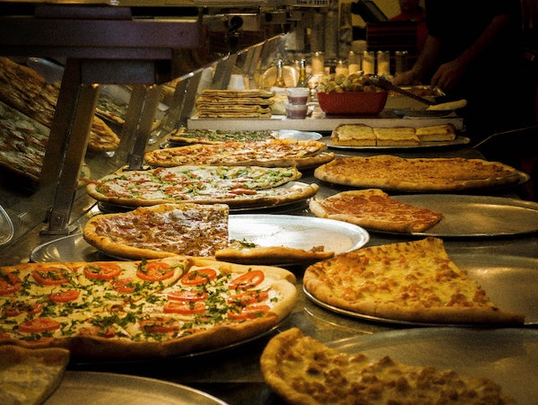 new york city pizza options on display | Better Together Here