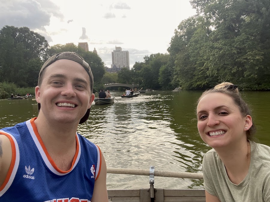 a young couple on row boats in central park | Better Together Here
