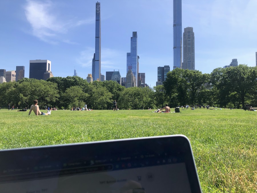 getting some sun in sheep meadow is a great activity in central park | Better Together Here 