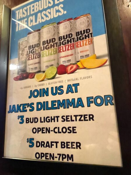 list of drink specials at jakes dilemma NYC | Better Together Here