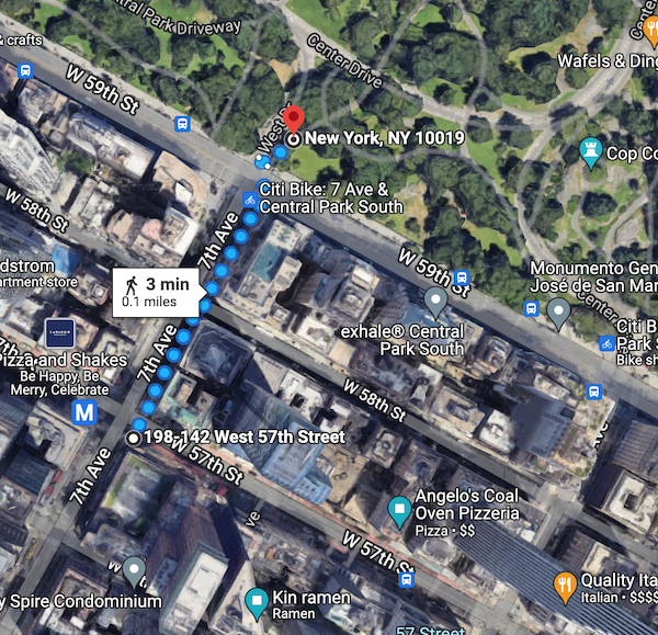 Map of the Short Walk from Carnegie Hall to Central Park | Better Together Here