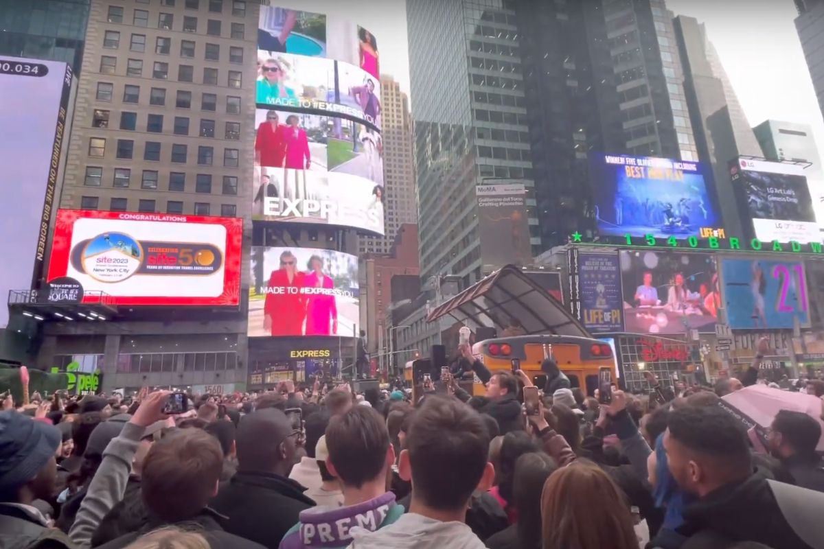 Fred Again, Skrillex, Four Tet in Times Square NYC Better Together Here