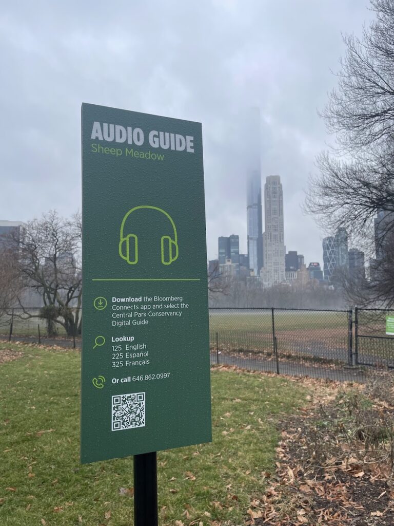 sheep meadow audio guide sign | Better Together Here
