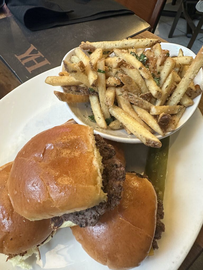 a burger and fries from yard house times square | Better Together Here