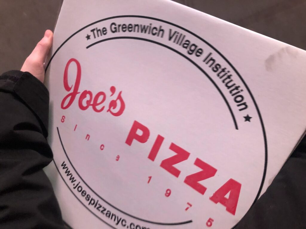 joes pizza box in times square | Better Together Here