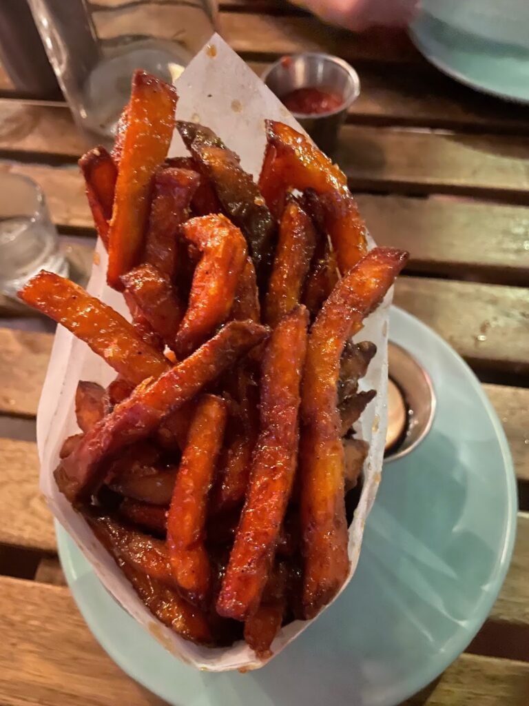 sweet potato fries at chick chick | Better Together Here