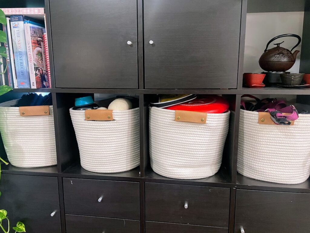 use storage bins if you have a small apartment | Better Together Here