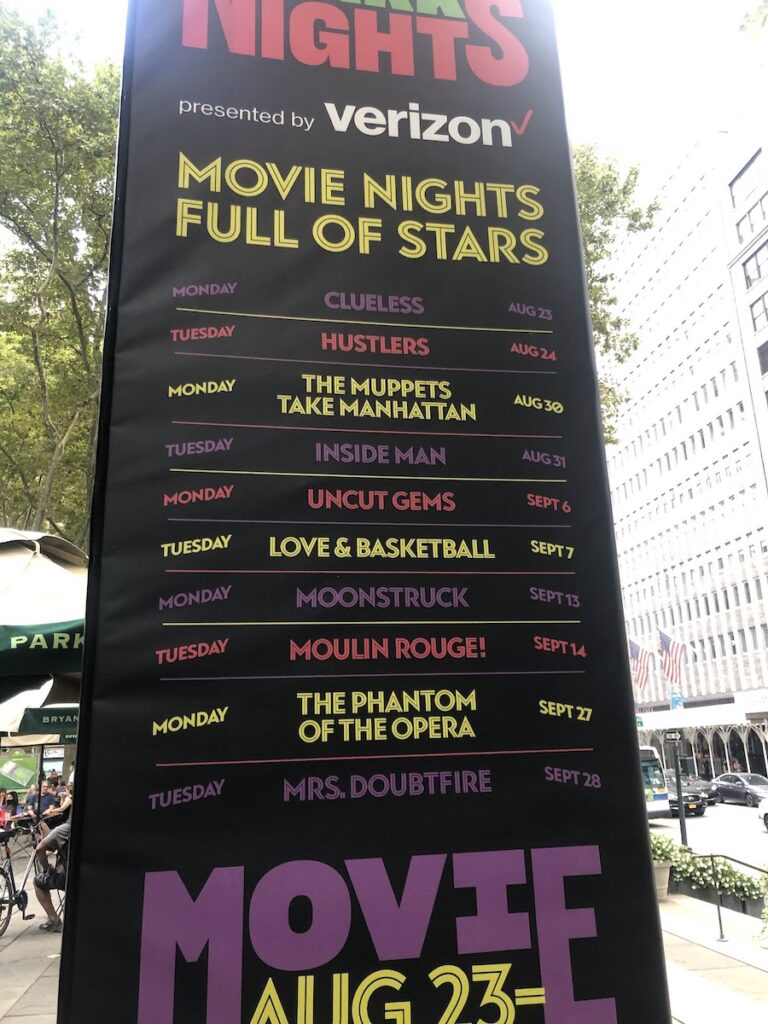 free movie nights at bryant park | Better Together Here