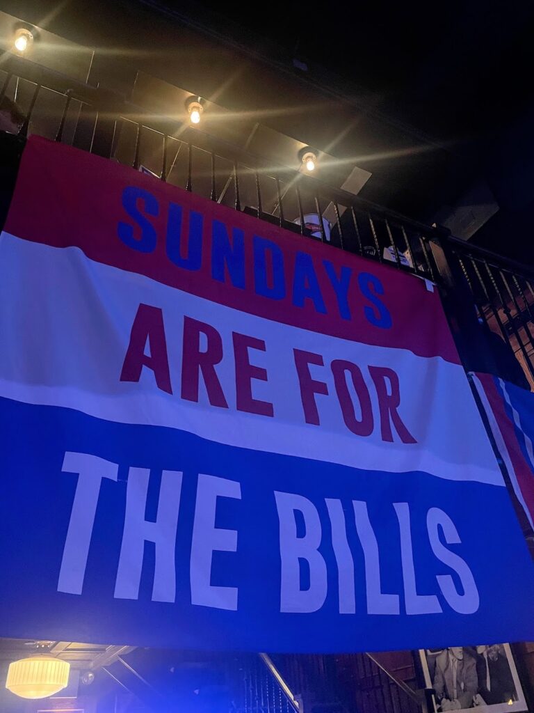 sundays are for the bills flag at bills supporters bars nyc | Better Together Here