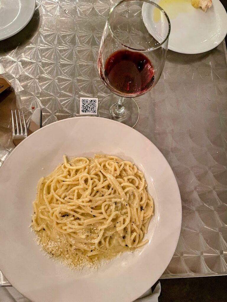 pasta and wine from giano restaurant | Better Together Here