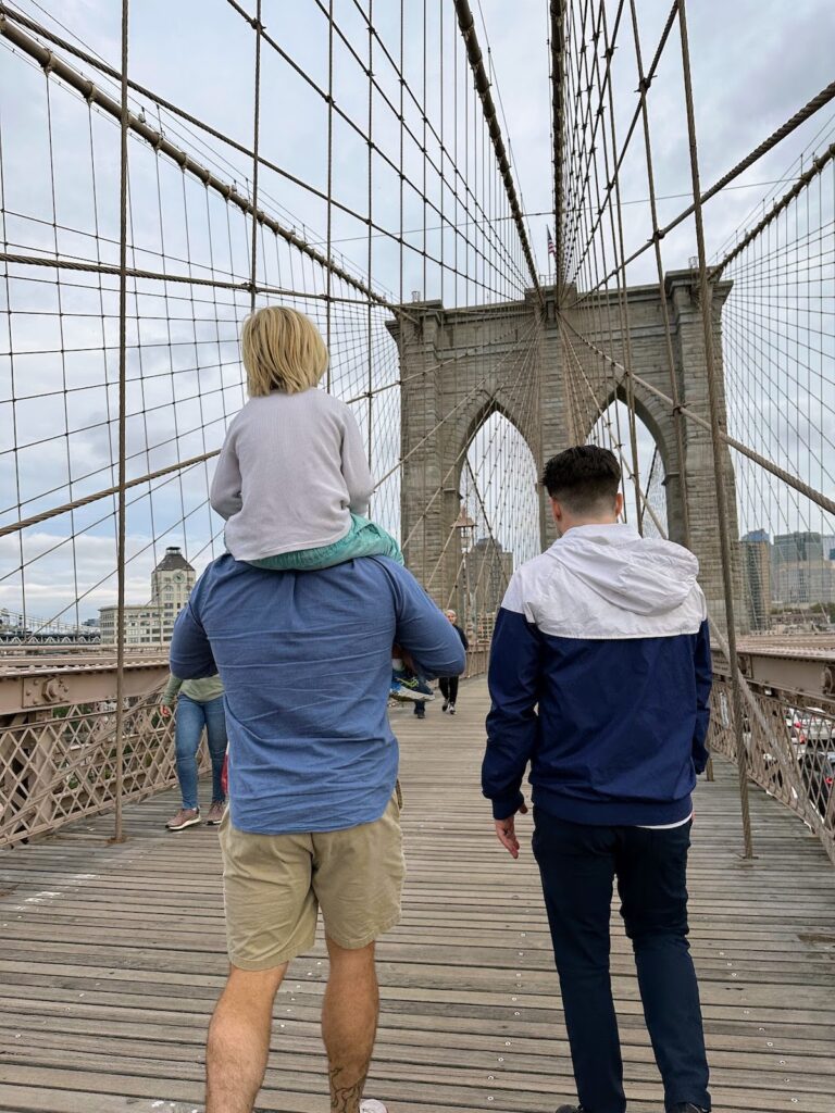 walking across the brooklyn bridge into dumbo | Better Together Here