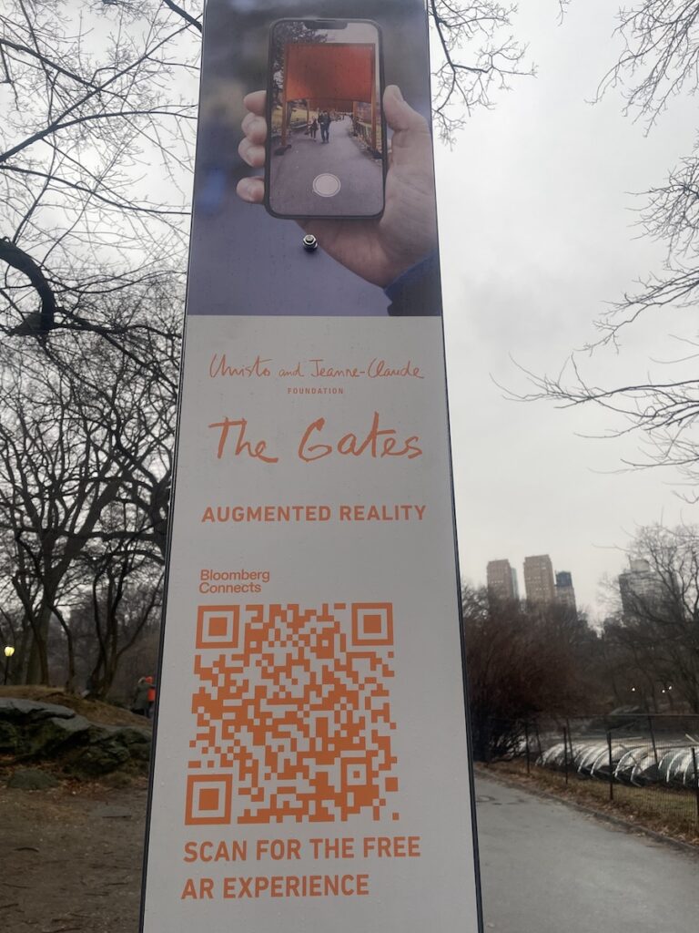 the gates augmented reality sign and qr code experience closeup | Better Together Here