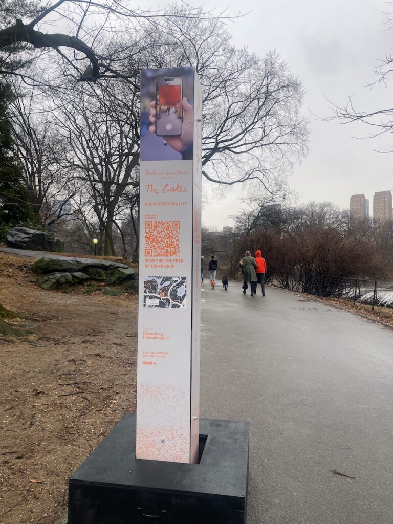 sign for the gates augmented reality in central park | Better Together Here