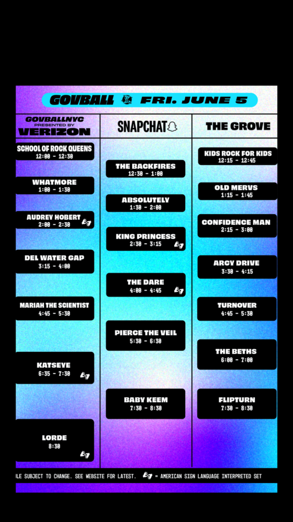friday gov ball 2026 phone wallpaper set times | Better Together Here